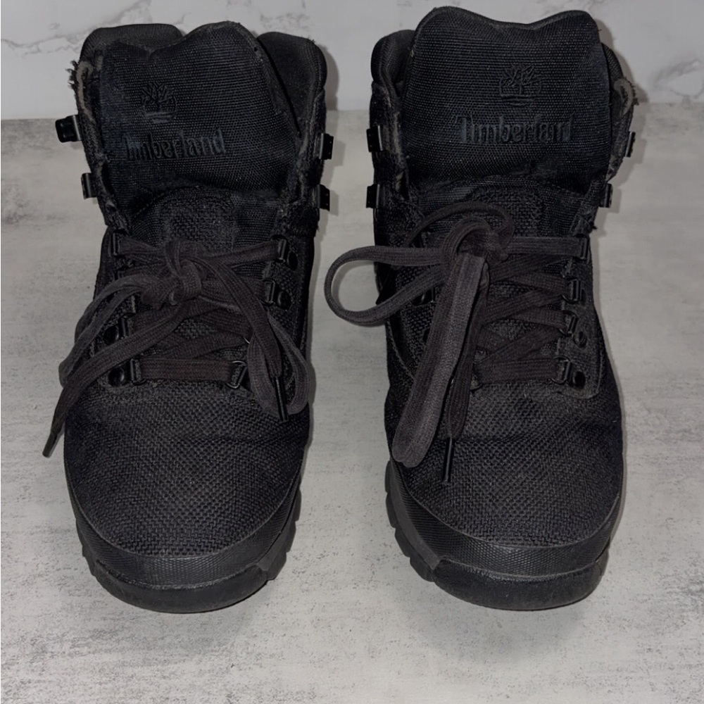 MENS Timberland Mid Hiker Black Knit Boots